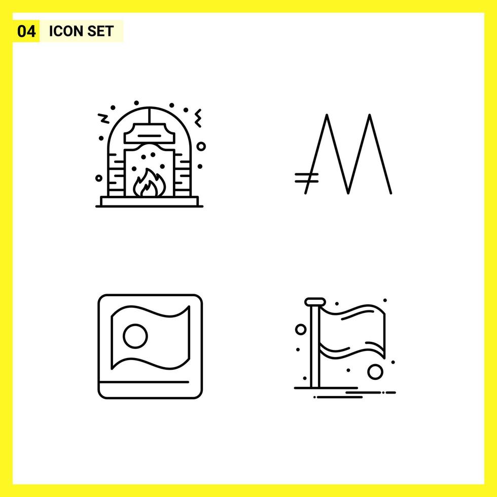 4 Icon Set Simple Line Symbols Outline Sign on White Background for Website Design Mobile Applications and Print Media Creative Black Icon vector background