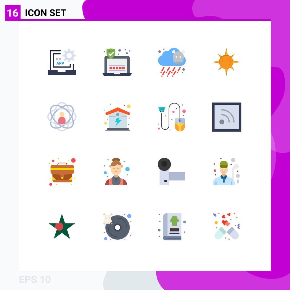 Universal Icon Symbols Group of 16 Modern Flat Colors of research development gas abilities day Editable Pack of Creative Vector Design Elements