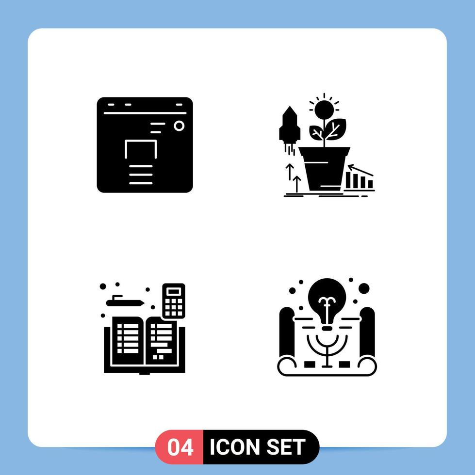 Editable Vector Line Pack of Simple Solid Glyphs of business calculator finance money accounts Editable Vector Design Elements