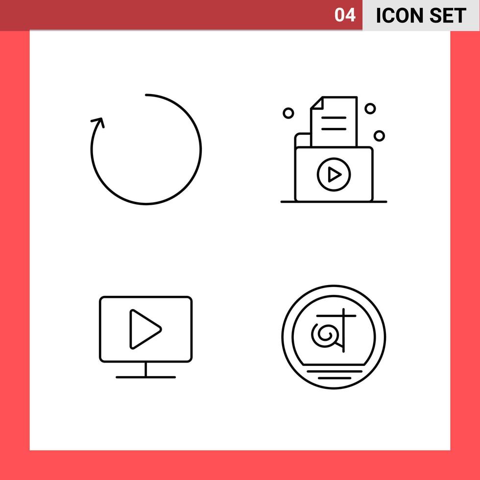 Paquete de 4 símbolos de contorno de estilo de línea de paquete de iconos sobre fondo blanco signos simples para el diseño general fondo de vector de icono negro creativo