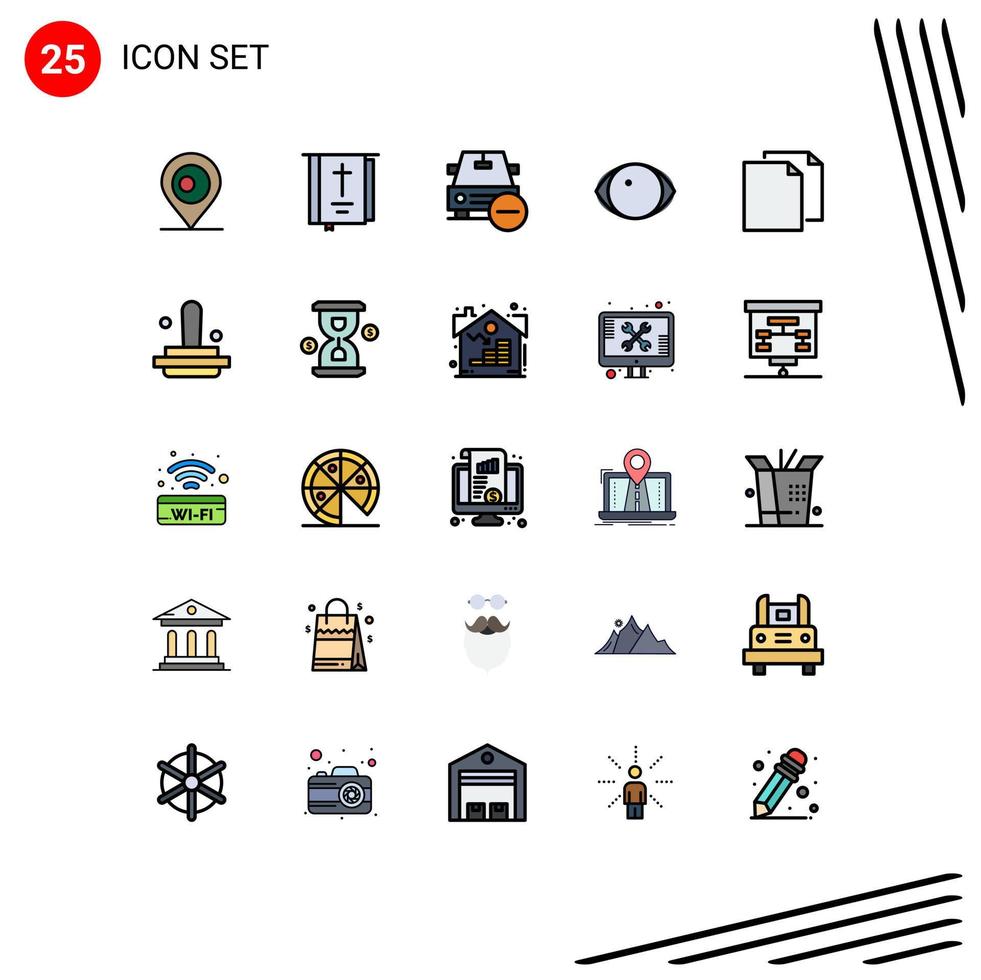 25 iconos creativos, signos y símbolos modernos de copia de vehículos de cara humana, elementos de diseño vectorial editables vector
