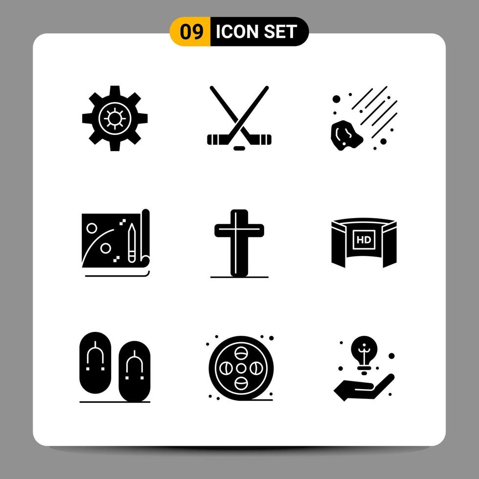 9 símbolos de glifo de paquete de iconos negros signos para diseños receptivos sobre fondo blanco 9 conjunto de iconos fondo de vector de icono negro creativo