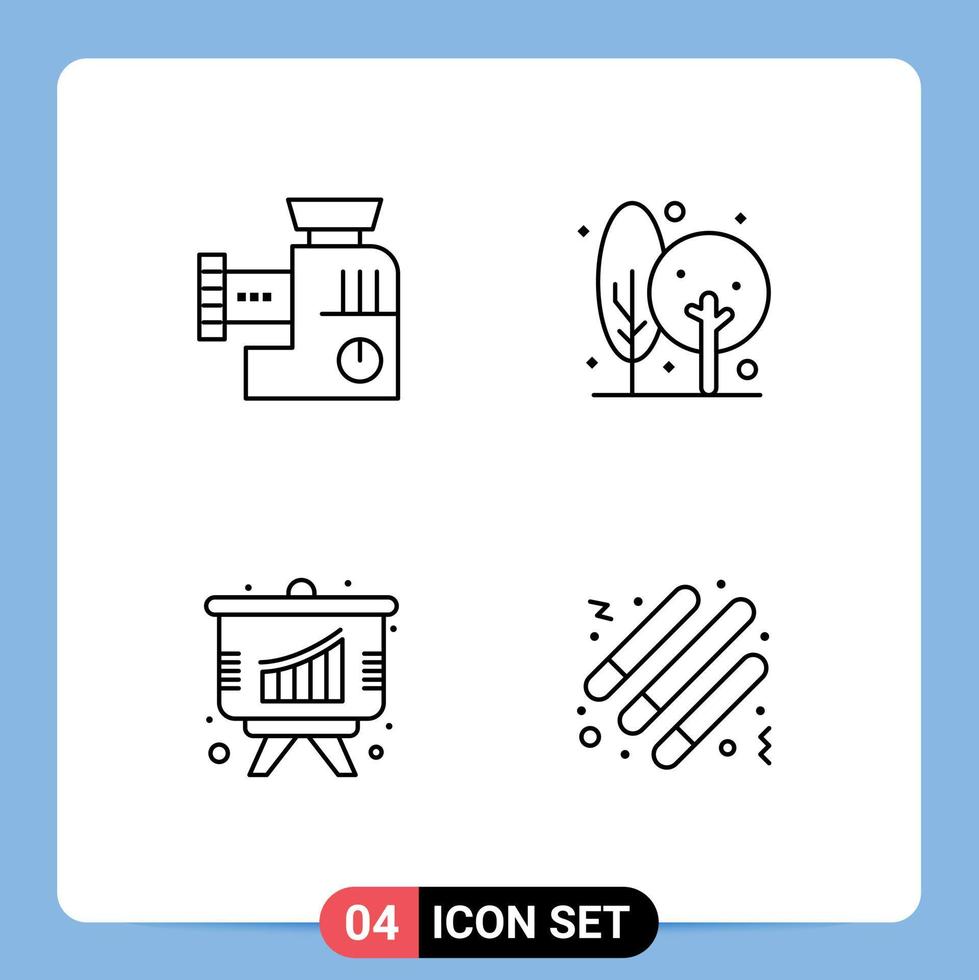 Editable Vector Line Pack of 4 Simple Filledline Flat Colors of mixer analysis mix farm presentation Editable Vector Design Elements