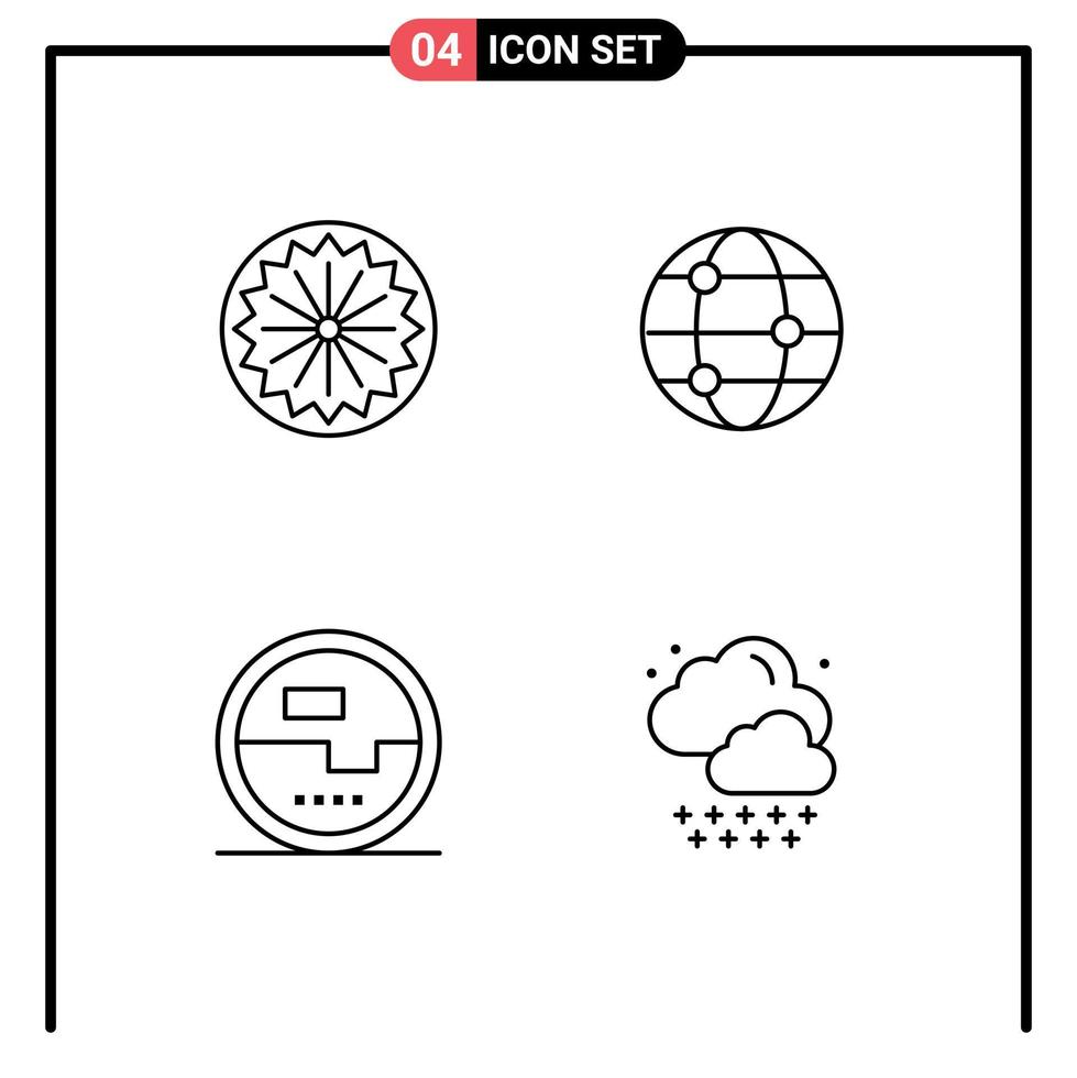 Universal Icon Symbols Group of 4 Modern Filledline Flat Colors of indian energy day world power Editable Vector Design Elements