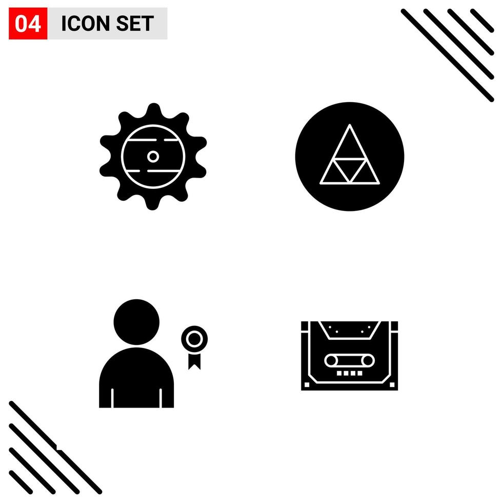 Pixle Perfect Set of 4 Solid Icons Glyph Icon Set for Webite Designing and Mobile Applications Interface Creative Black Icon vector background