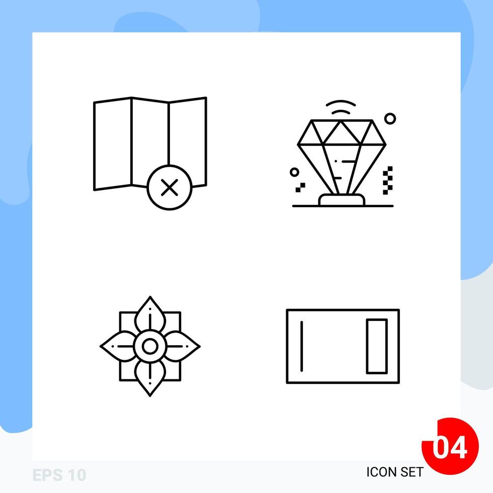 paquete moderno de 4 símbolos de contorno de línea de iconos aislados en fondo blanco para el diseño de sitios web fondo de vector de icono negro creativo