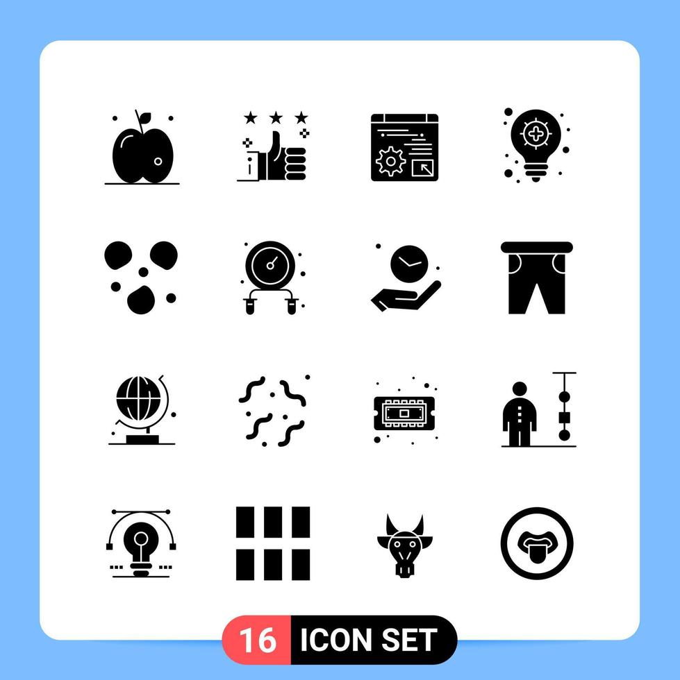 16 Solid Black Icon Pack Glyph Symbols for Mobile Apps isolated on white background 16 Icons Set Creative Black Icon vector background