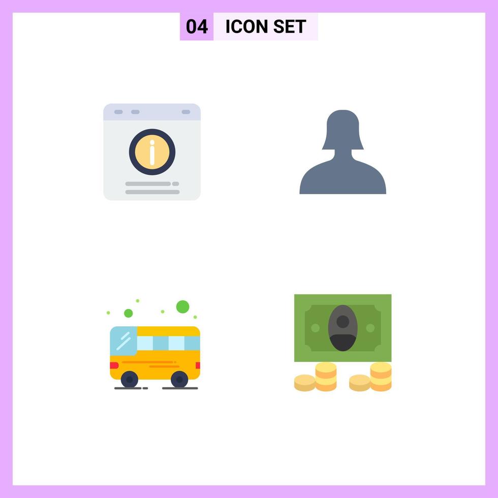Universal Icon Symbols Group of 4 Modern Flat Icons of bubble public help support cash Editable Vector Design Elements