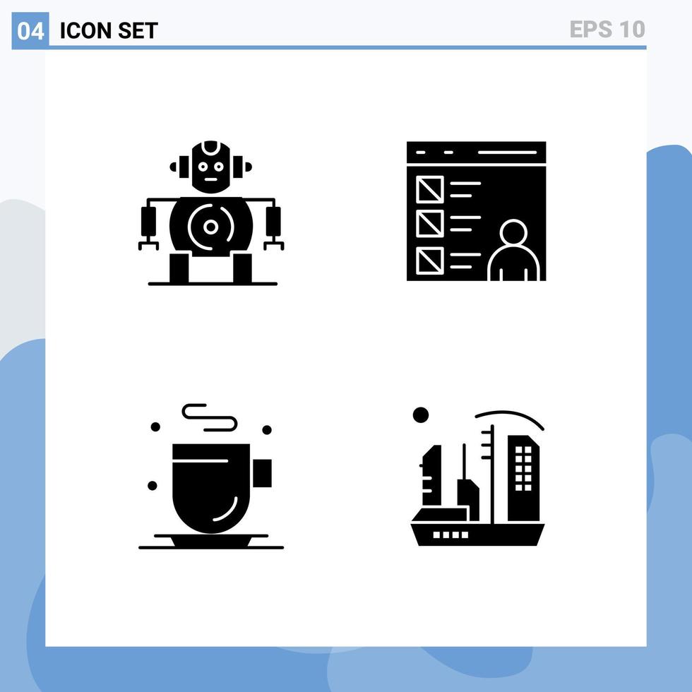 Universal Icon Symbols Group of Modern Solid Glyphs of cnc cup app develop city Editable Vector Design Elements