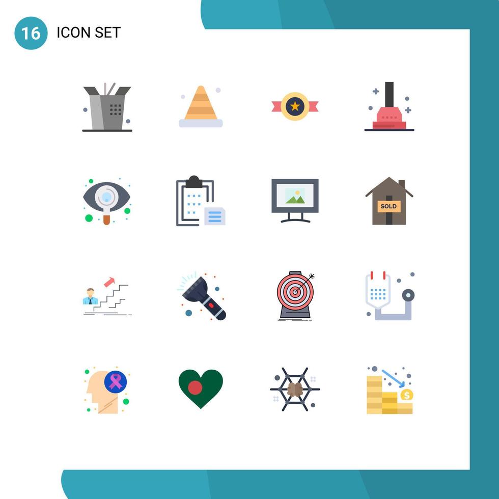 16 Creative Icons Modern Signs and Symbols of view search belt eye plunger Editable Pack of Creative Vector Design Elements