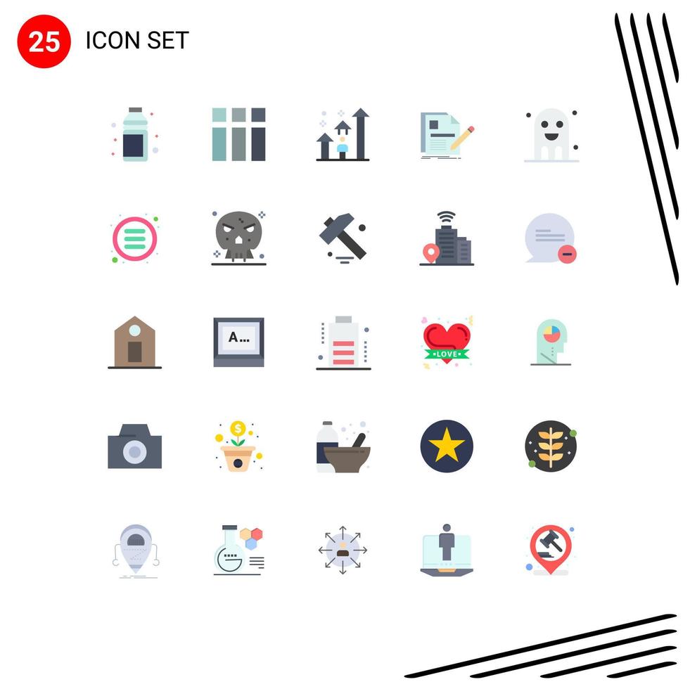 Pack of 25 creative Flat Colors of page document image career arrow Editable Vector Design Elements