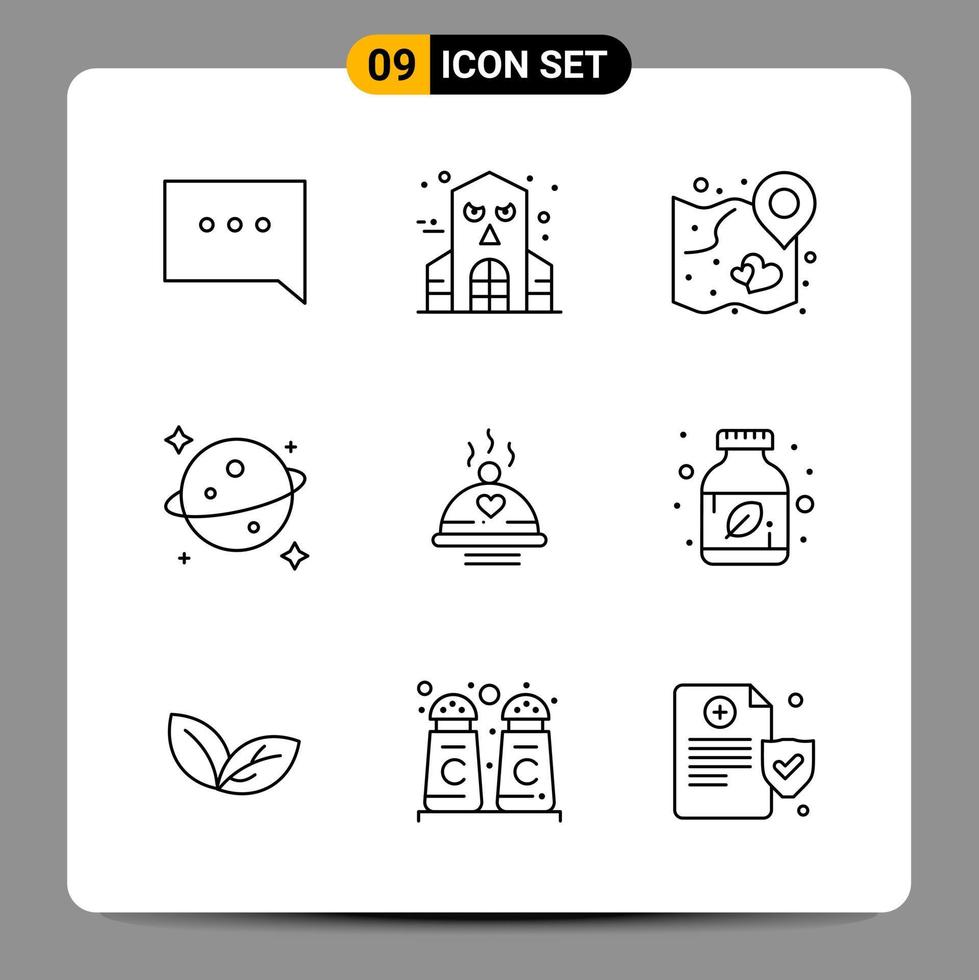 9 Black Icon Pack Outline Symbols Signs for Responsive designs on white background 9 Icons Set Creative Black Icon vector background