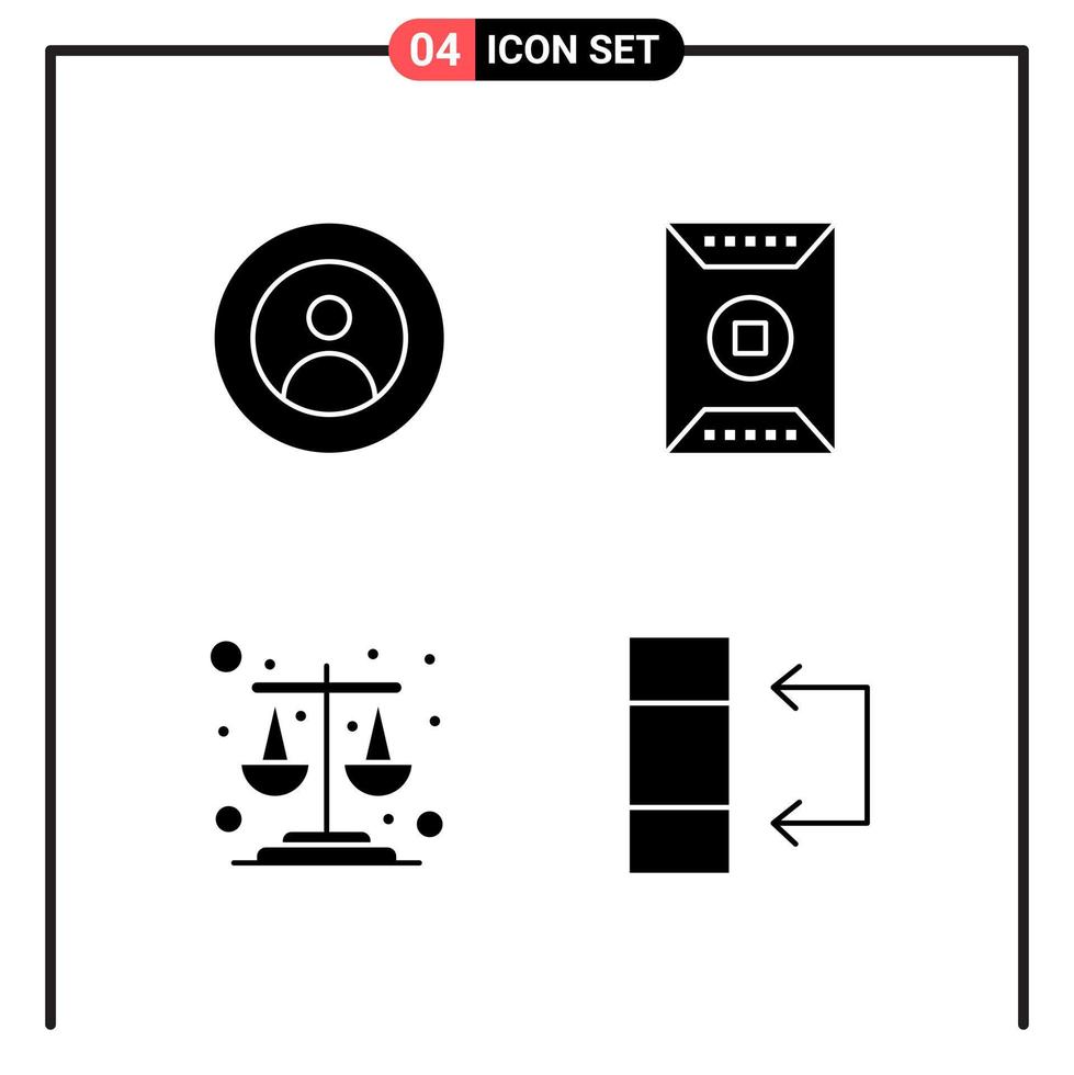 conjunto de 4 iconos de estilo sólido para web y símbolos de glifos móviles para imprimir signos de iconos sólidos aislados en fondo blanco 4 conjunto de iconos fondo de vector de icono negro creativo