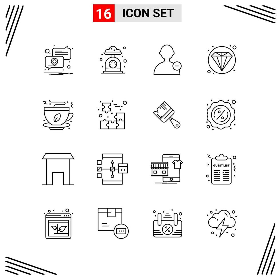 16 iconos estilo de línea basados en cuadrícula símbolos de esquema creativos para el diseño de sitios web signos de icono de línea simple aislados en fondo blanco 16 conjunto de iconos fondo de vector de icono negro creativo