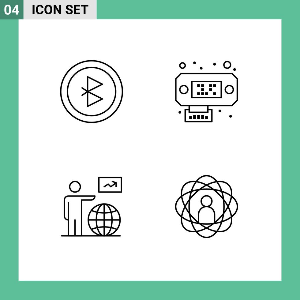 4 Line concept for Websites Mobile and Apps bluetooth arrow connection man abilities Editable Vector Design Elements