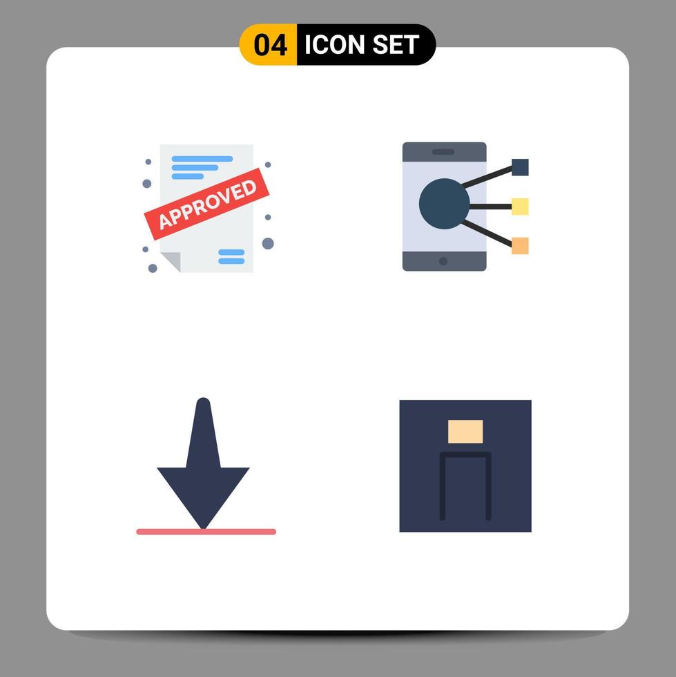 4 Flat Icon concept for Websites Mobile and Apps application bottom connect phone human Editable Vector Design Elements