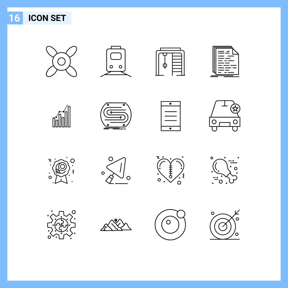Pictogram Set of 16 Simple Outlines of analytics script ring programming coding Editable Vector Design Elements