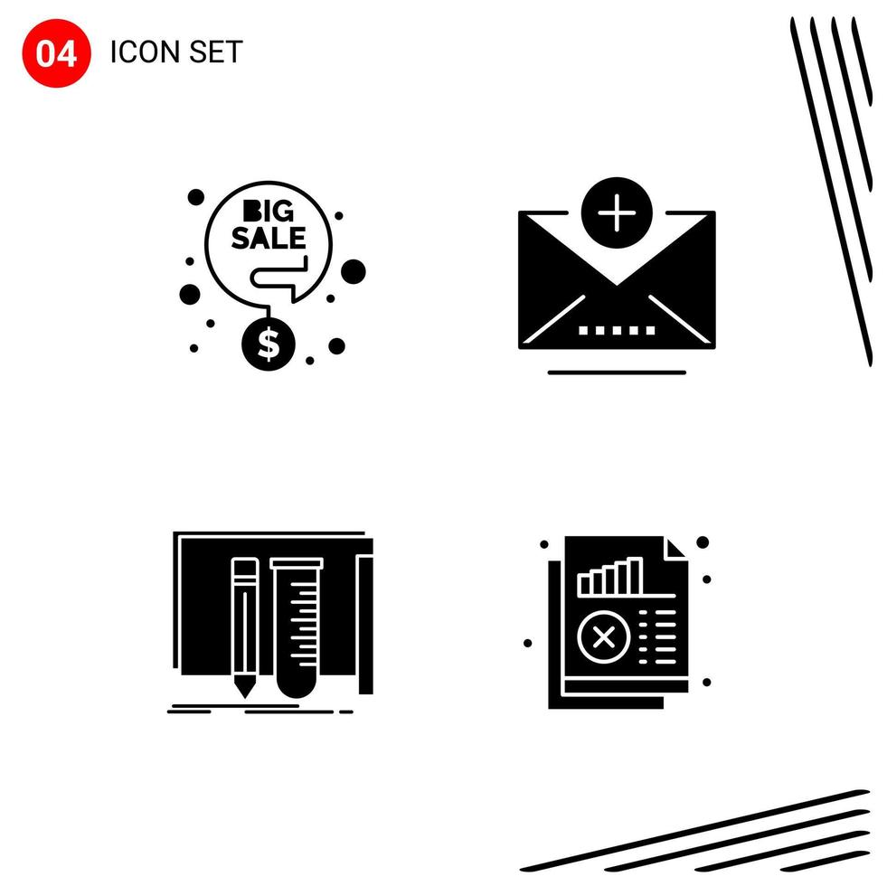 Collection of 4 Vector Icons in solid style Pixle Perfect Glyph Symbols for Web and Mobile Solid Icon Signs on White Background 4 Icons Creative Black Icon vector background