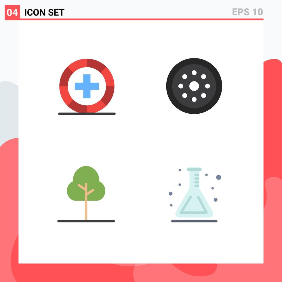 4 Creative Icons Modern Signs and Symbols of disease smart health locked greenery Editable Vector Design Elements