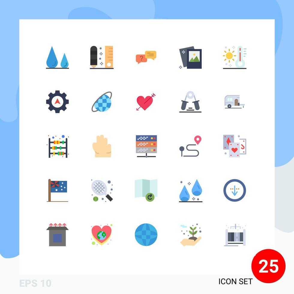 paquete de iconos vectoriales de stock de 25 signos y símbolos de línea para elementos de diseño vectorial editables de mensaje de imagen a escala fotográfica vector