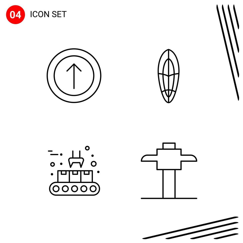 Collection of 4 Vector Icons in Line style Pixle Perfect Outline Symbols for Web and Mobile Line Icon Signs on White Background 4 Icons Creative Black Icon vector background