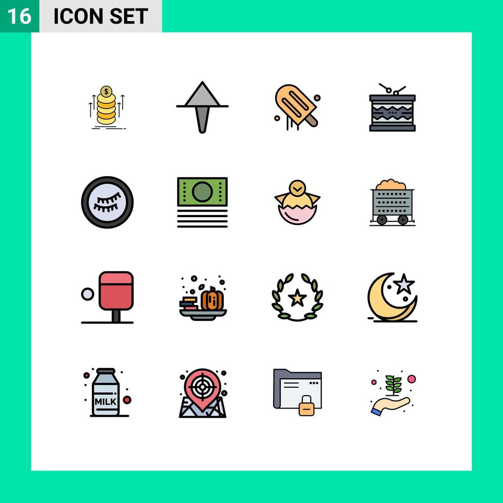 16 iconos creativos signos y símbolos modernos de sueño st cream desfile instrumento elementos de diseño de vectores creativos editables