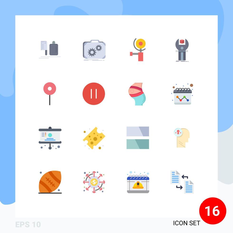 16 Universal Flat Colors Set for Web and Mobile Applications programming development progress app grinding Editable Pack of Creative Vector Design Elements