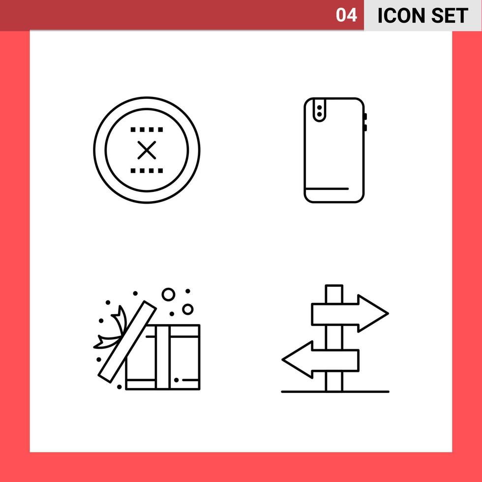 Paquete de 4 símbolos de contorno de estilo de línea de paquete de iconos sobre fondo blanco signos simples para el diseño general fondo de vector de icono negro creativo