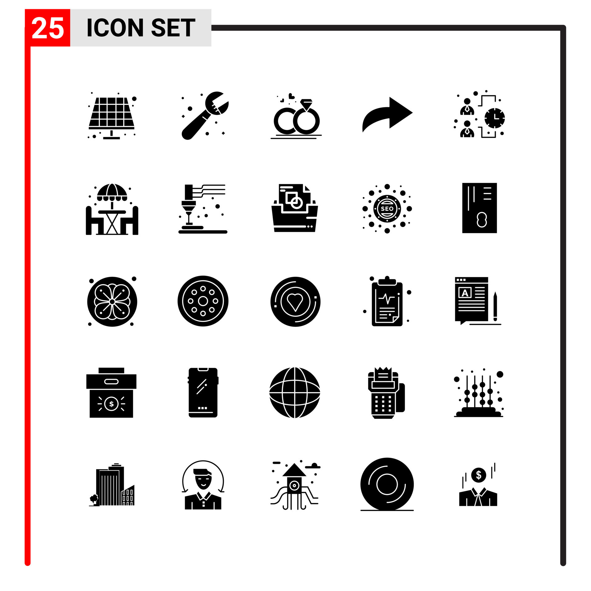 25 General Icons for website design print and mobile apps 25 Glyph
