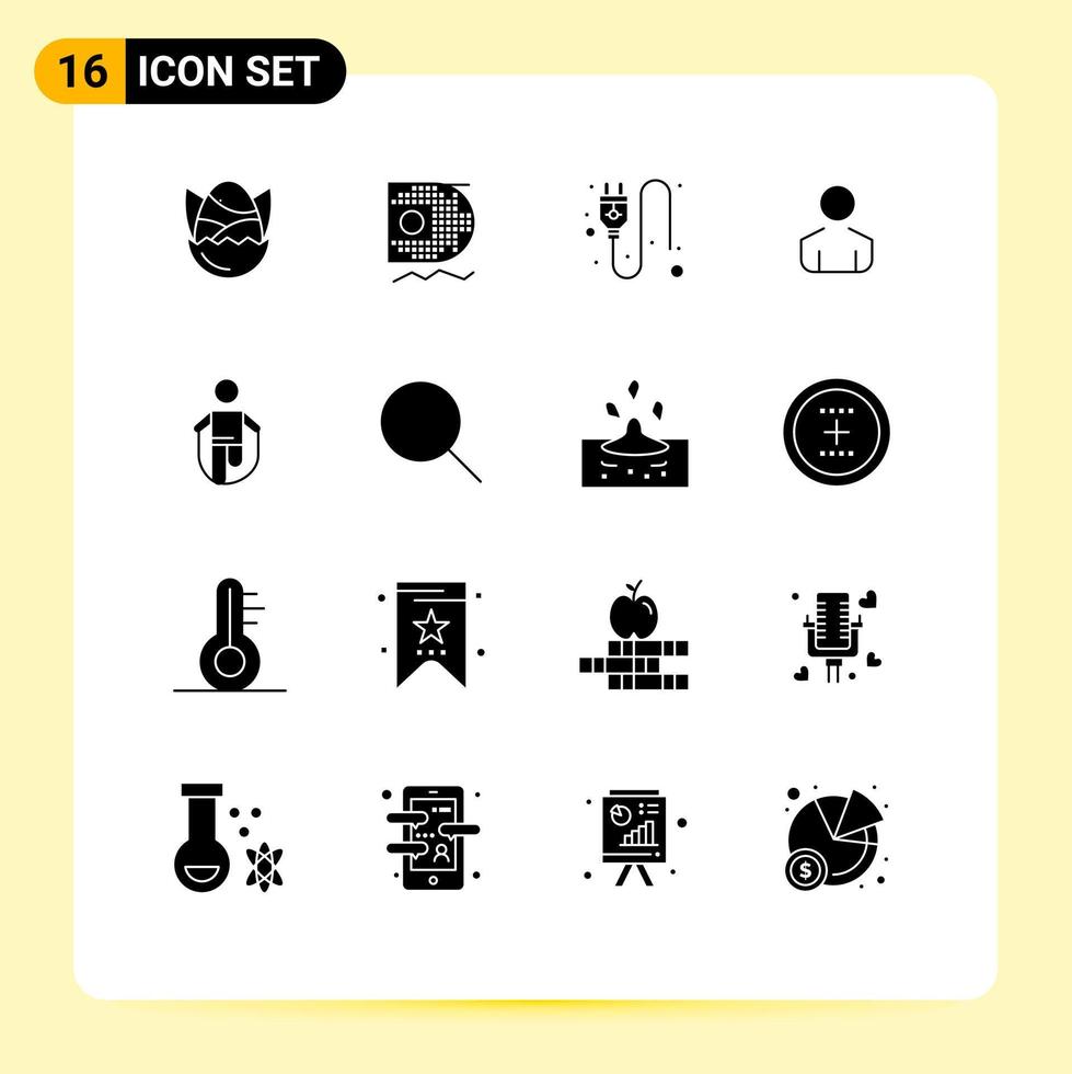 Set of 16 Modern UI Icons Symbols Signs for jumping activity mining person male Editable Vector Design Elements