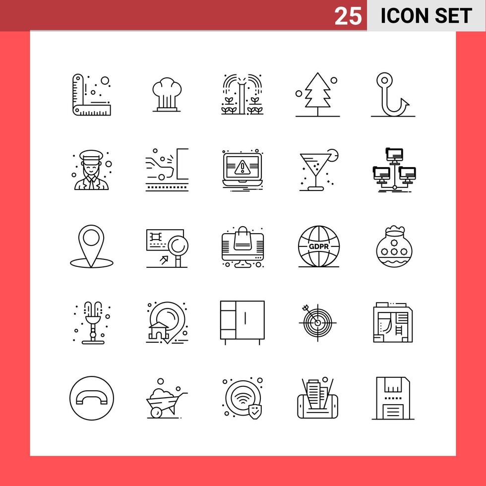 25 Icon Pack Line Style Outline Symbols on White Background Simple Signs for general designing Creative Black Icon vector background