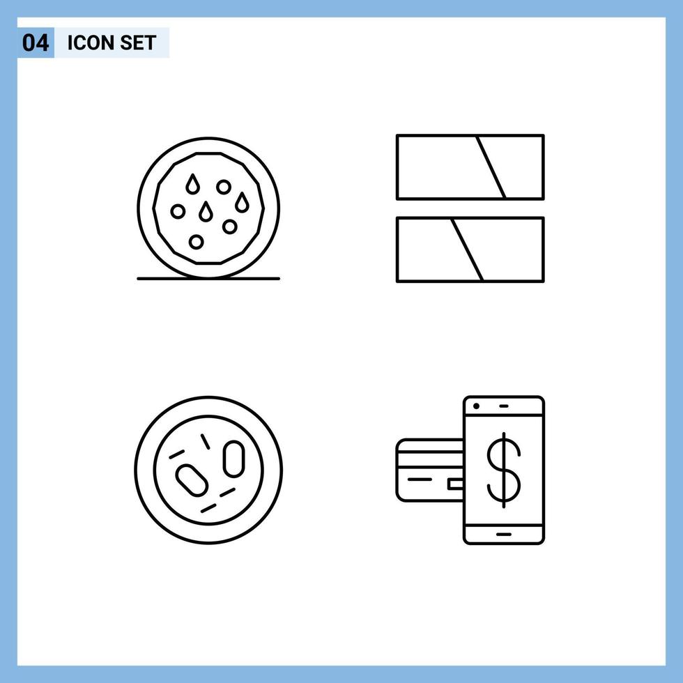 Set of 4 Modern UI Icons Symbols Signs for healthy germ editing layout microbe Editable Vector Design Elements