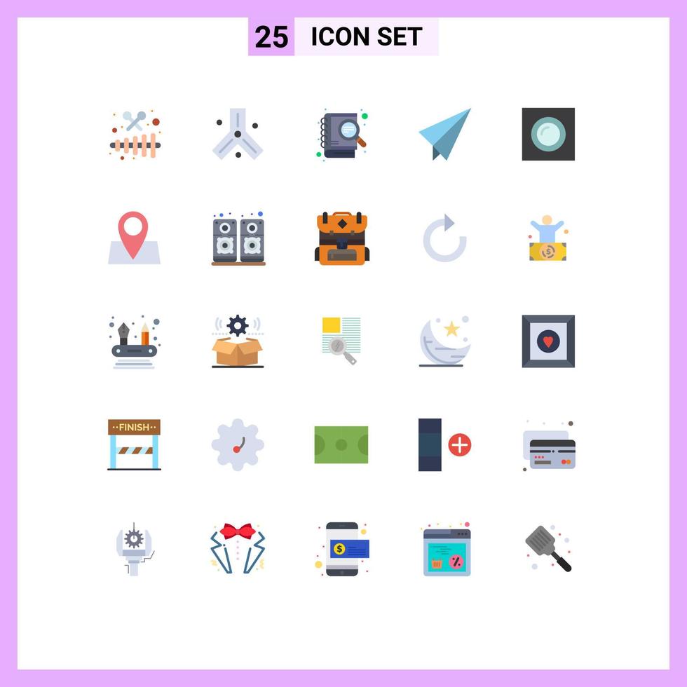 Set of 25 Modern UI Icons Symbols Signs for light interior case study plane paper Editable Vector Design Elements