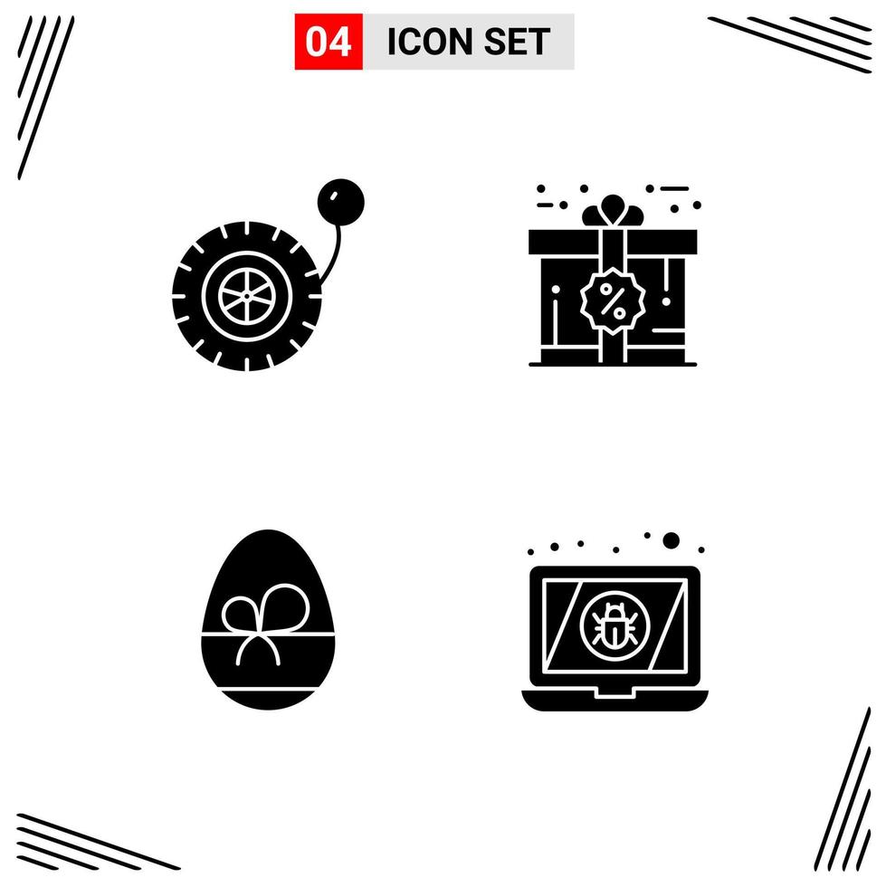 4 Icons Solid Style Grid Based Creative Glyph Symbols for Website Design Simple Solid Icon Signs Isolated on White Background 4 Icon Set Creative Black Icon vector background