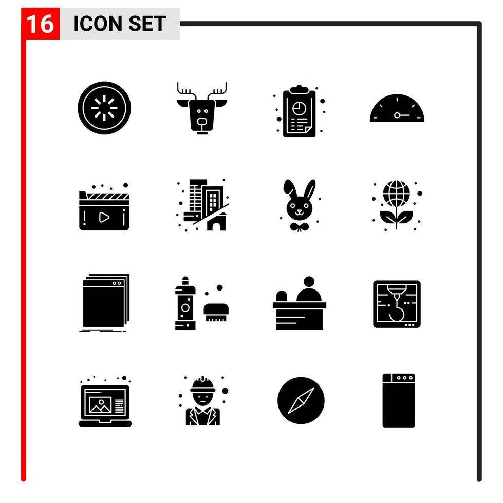 16 General Icons for website design print and mobile apps 16 Glyph Symbols Signs Isolated on White Background 16 Icon Pack Creative Black Icon vector background