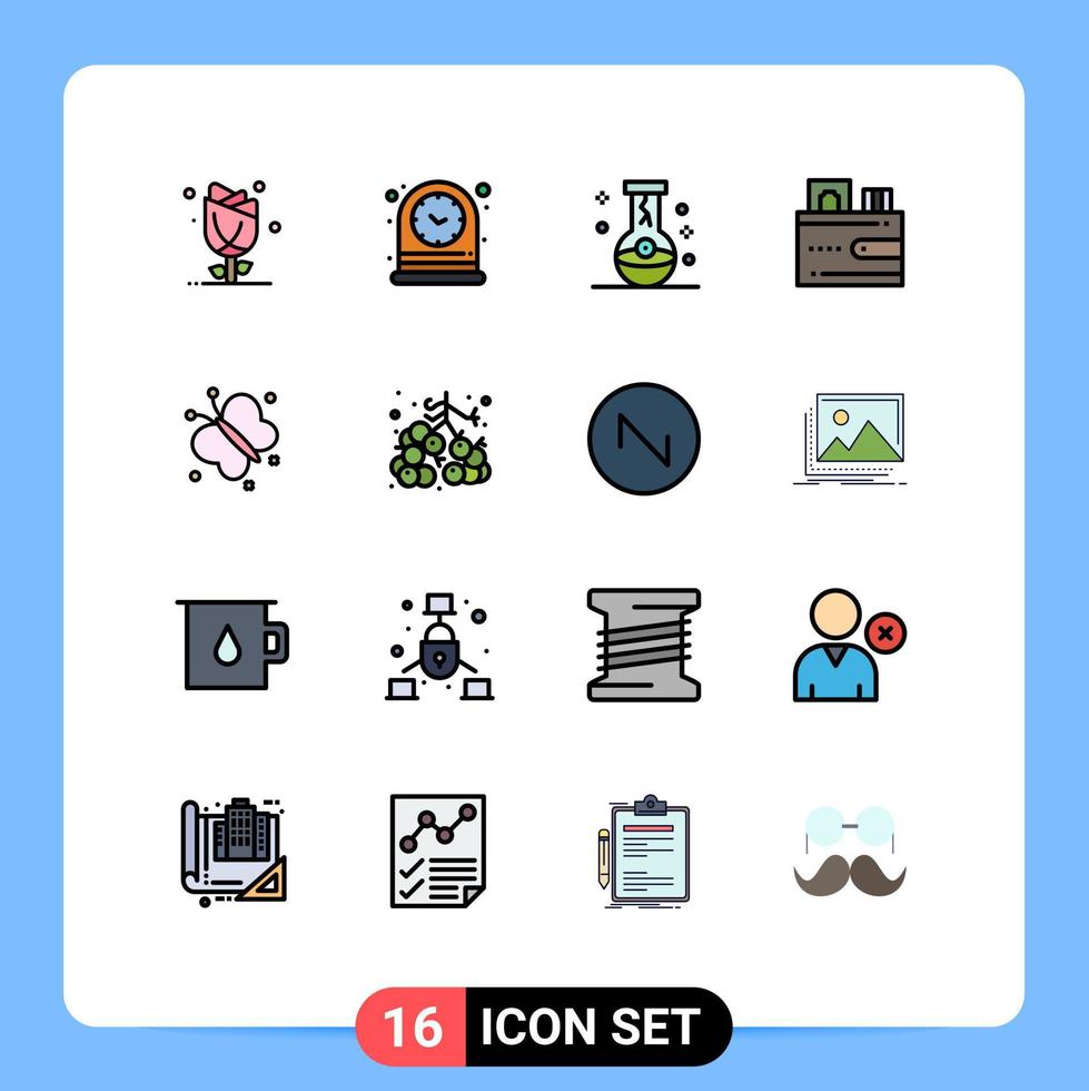 Stock Vector Icon Pack of 16 Line Signs and Symbols for wallet cash watch card halloween Editable Creative Vector Design Elements