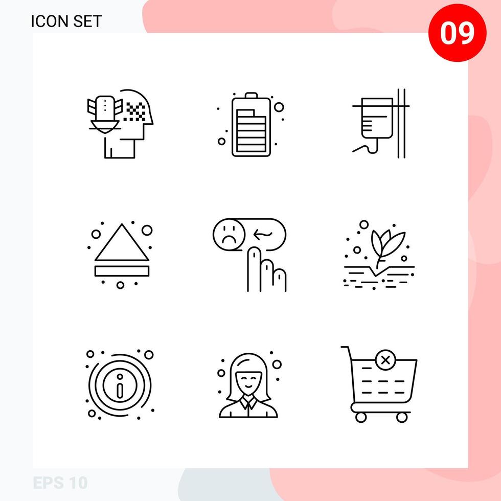 Vector Pack of 9 Icons in Line Style Creative Outline Pack isolated on White Background for Web and Mobile Creative Black Icon vector background