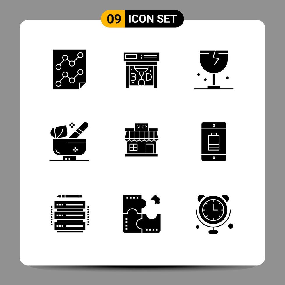 9 iconos creativos signos y símbolos modernos de tienda spa precaución relajación envío elementos de diseño vectorial editables vector
