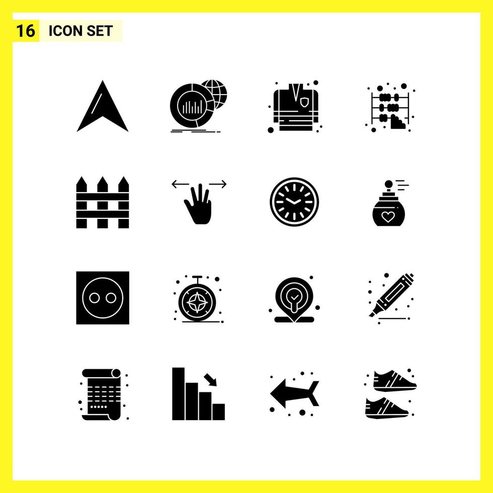 16 Icon Set Simple Solid Symbols Glyph Sign on White Background for Website Design Mobile Applications and Print Media Creative Black Icon vector background