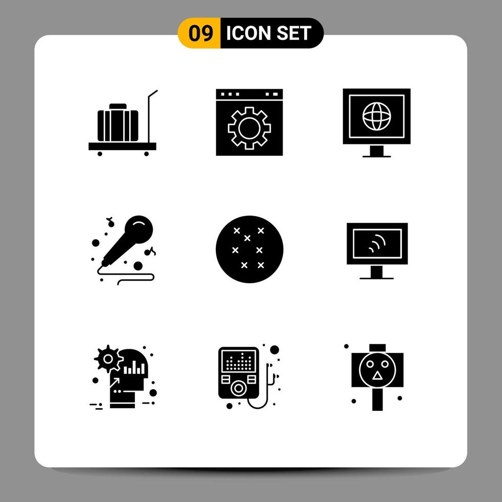 paquete de iconos de vector de stock de 9 signos y símbolos de línea para la configuración de pasatiempos de computadora pasatiempos elementos de diseño de vector editables de micrófono