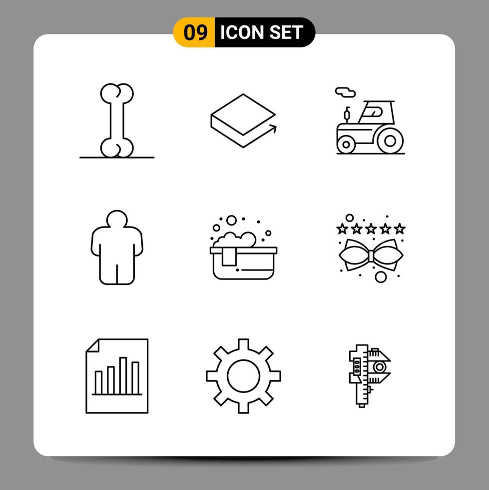 9 Black Icon Pack Outline Symbols Signs for Responsive designs on white background 9 Icons Set Creative Black Icon vector background