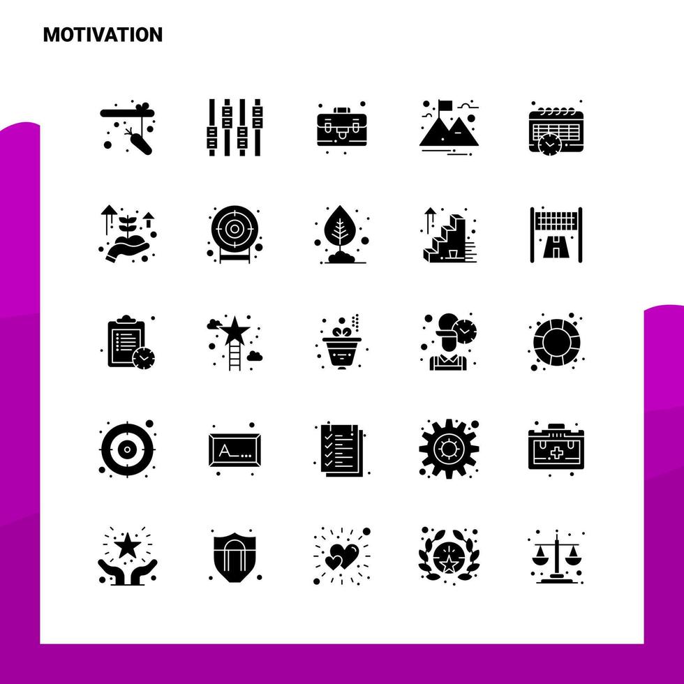 25 Motivation Icon set Solid Glyph Icon Vector Illustration Template For Web and Mobile Ideas for business company