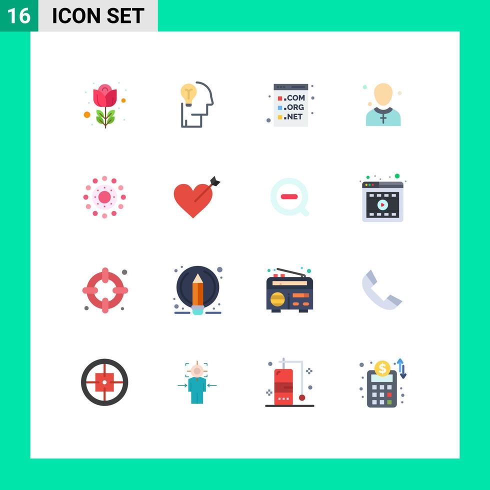 16 Creative Icons Modern Signs and Symbols of man church solution christian development Editable Pack of Creative Vector Design Elements