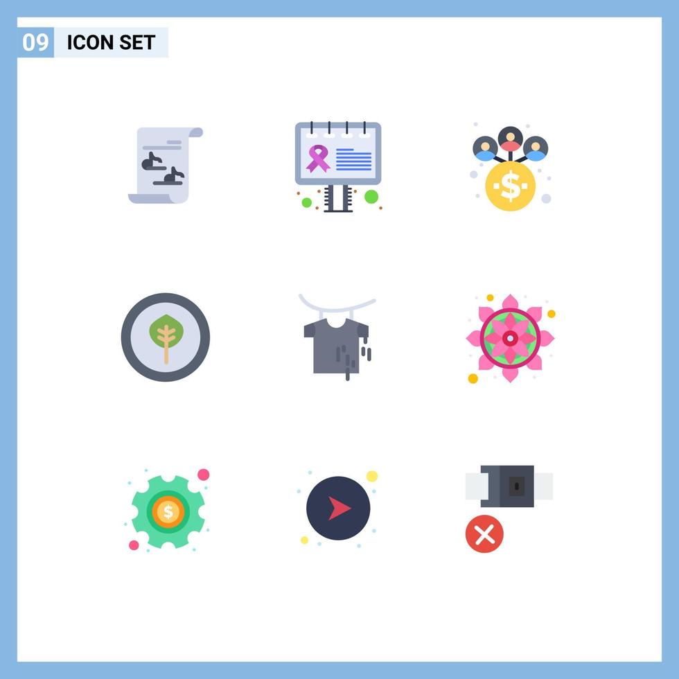 9 Creative Icons Modern Signs and Symbols of flower drying business clothes biological Editable Vector Design Elements