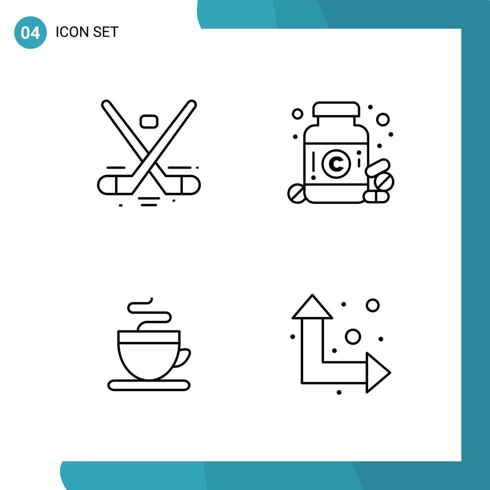 Vector Pack of 4 Outline Symbols Line Style Icon Set on White Background for Web and Mobile Creative Black Icon vector background