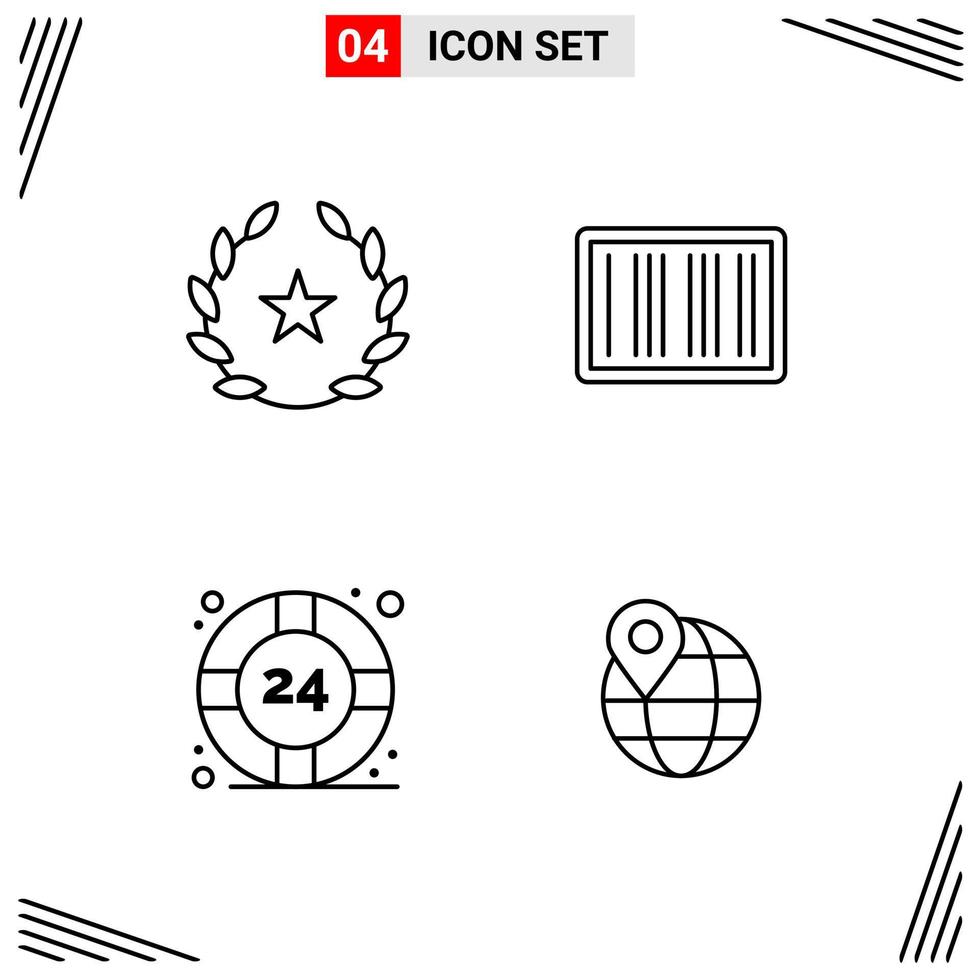 4 Icons Line Style Grid Based Creative Outline Symbols for Website Design Simple Line Icon Signs Isolated on White Background 4 Icon Set Creative Black Icon vector background