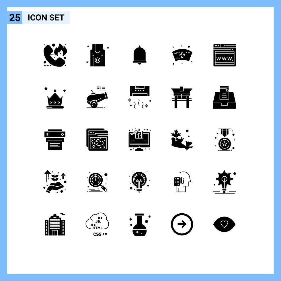 paquete de iconos vectoriales de stock de 25 signos y símbolos de línea para elementos de diseño vectorial editables de sonido médico del equipo de enfermería web vector