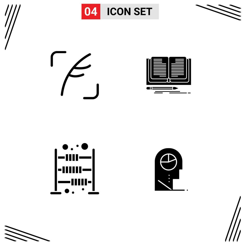 User Interface Pack of 4 Basic Solid Glyphs of twitter calculate social book finances Editable Vector Design Elements