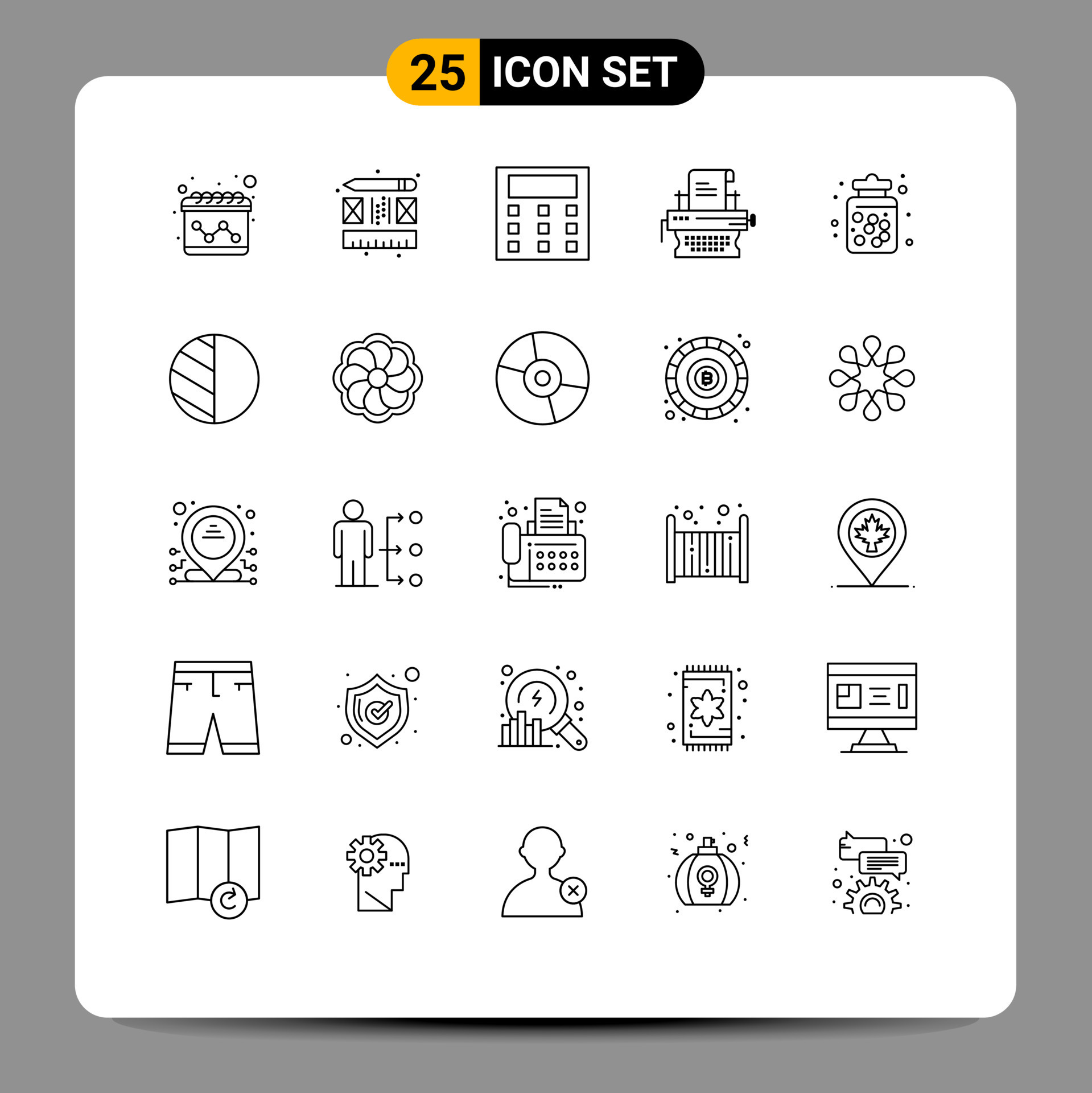Group Of 25 Modern Lines Set For Sweets Dessert Math Candy Jar group-of-25-modern-lines-set-for-sweets-dessert-math-candy-jar