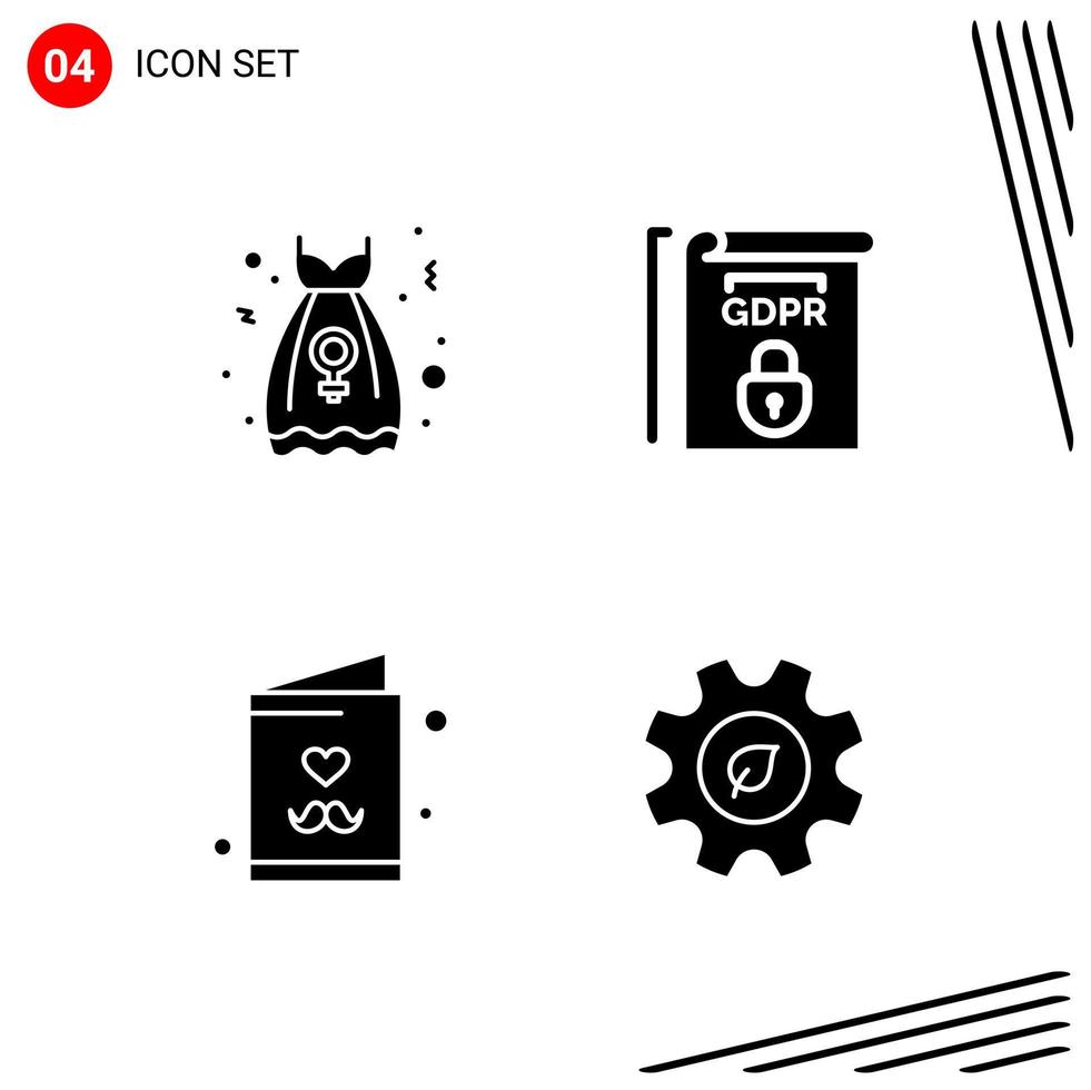 Collection of 4 Vector Icons in solid style Pixle Perfect Glyph Symbols for Web and Mobile Solid Icon Signs on White Background 4 Icons Creative Black Icon vector background